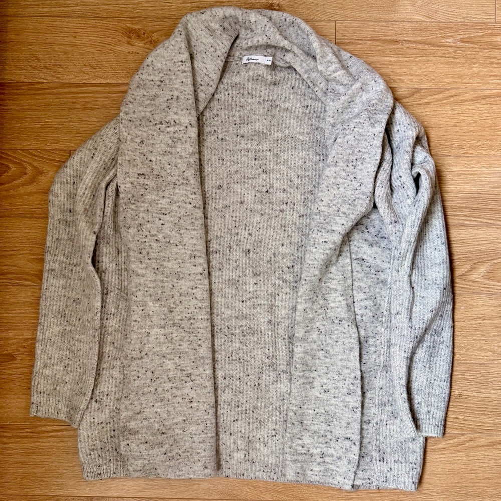 Reitmans Speckled Knit Open Cardigan - Gray and Purple - Picture 2 of 6